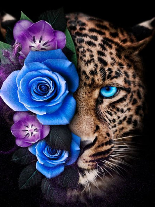 Flower Leopard - Full Round Drill Diamond Painting 30*40CM