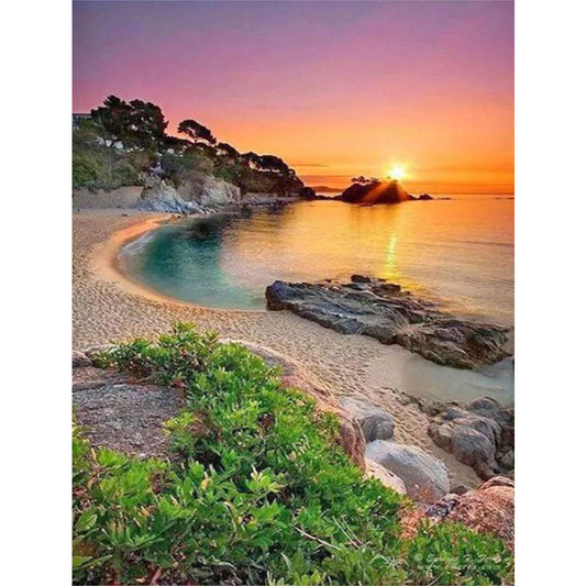 Beach Sunset - Full Round Drill Diamond Painting 40*50CM