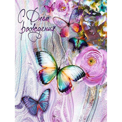 Purple Pansies - Full Round Drill Diamond Painting 30*40CM