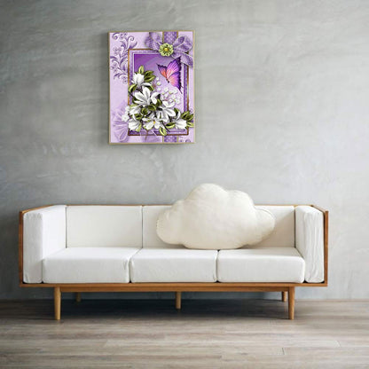 Purple Pansies - Full Round Drill Diamond Painting 30*40CM