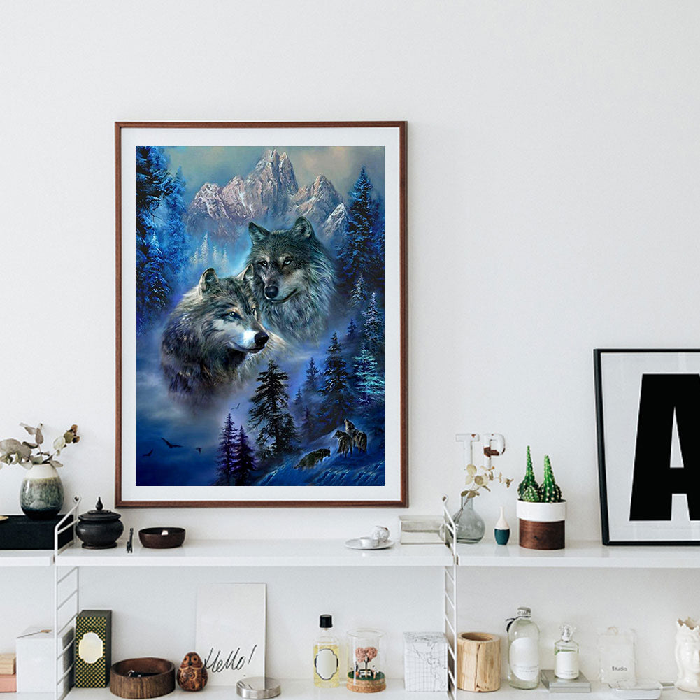 Wolf Pack - Full Round Drill Diamond Painting 50*60CM