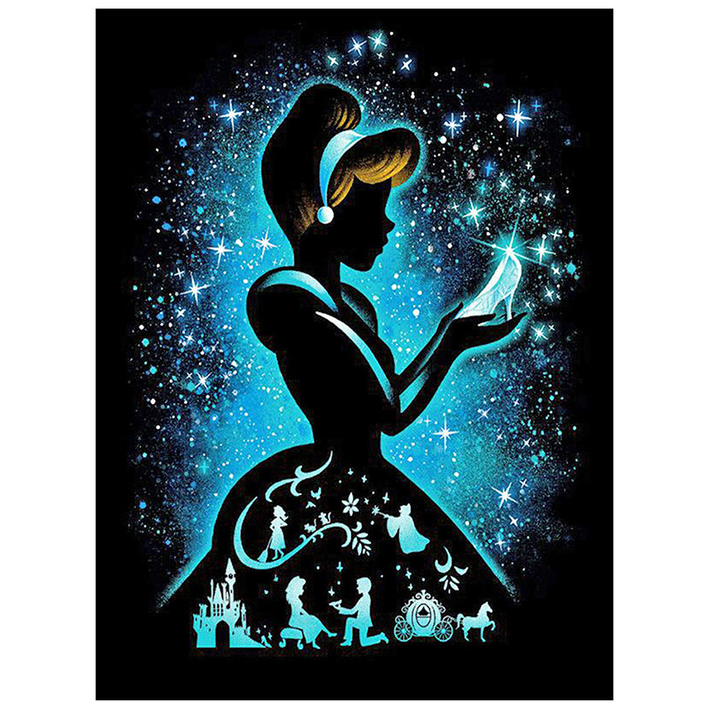 Silhouette Princess - Full Square Drill Diamond Painting 30*40CM