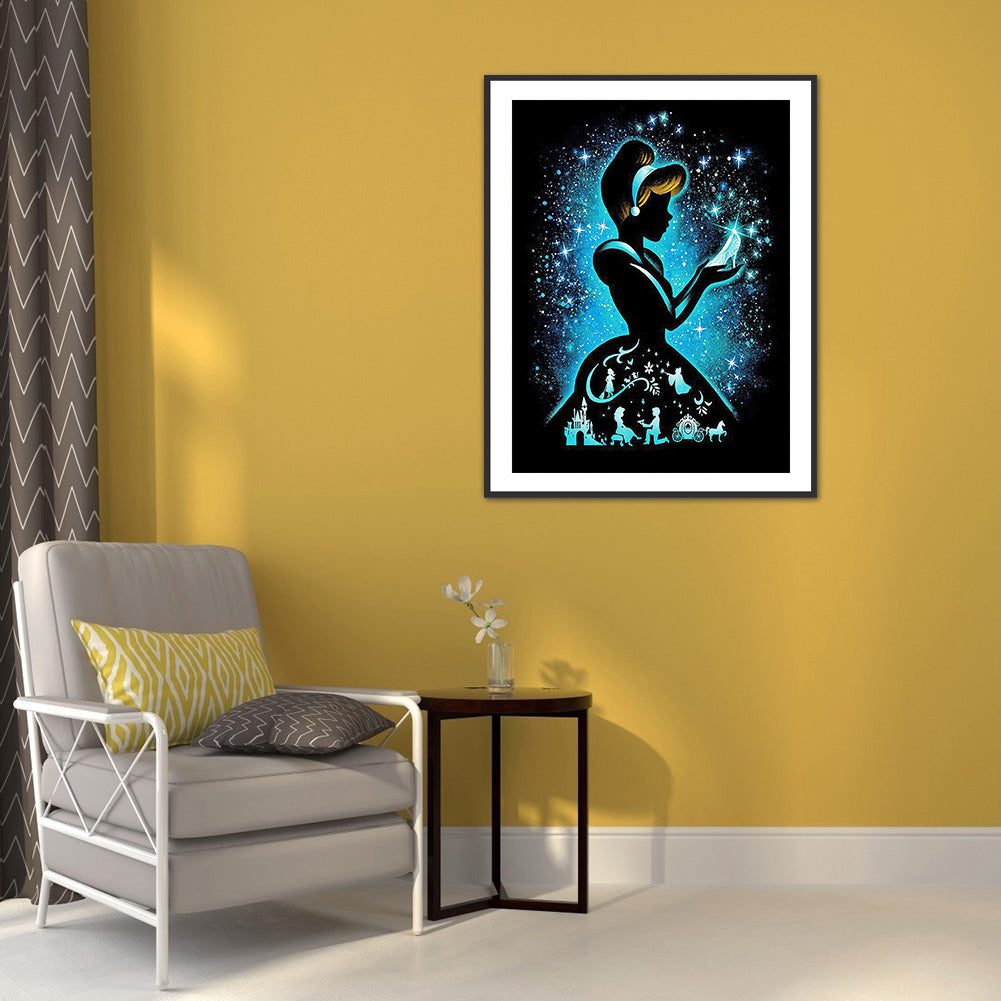 Silhouette Princess - Full Square Drill Diamond Painting 30*40CM