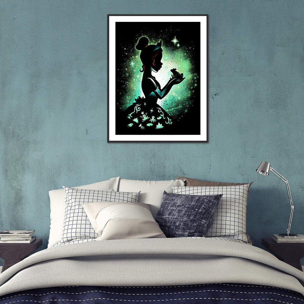 Silhouette Princess - Full Square Drill Diamond Painting 30*40CM