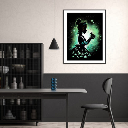 Silhouette Princess - Full Square Drill Diamond Painting 30*40CM