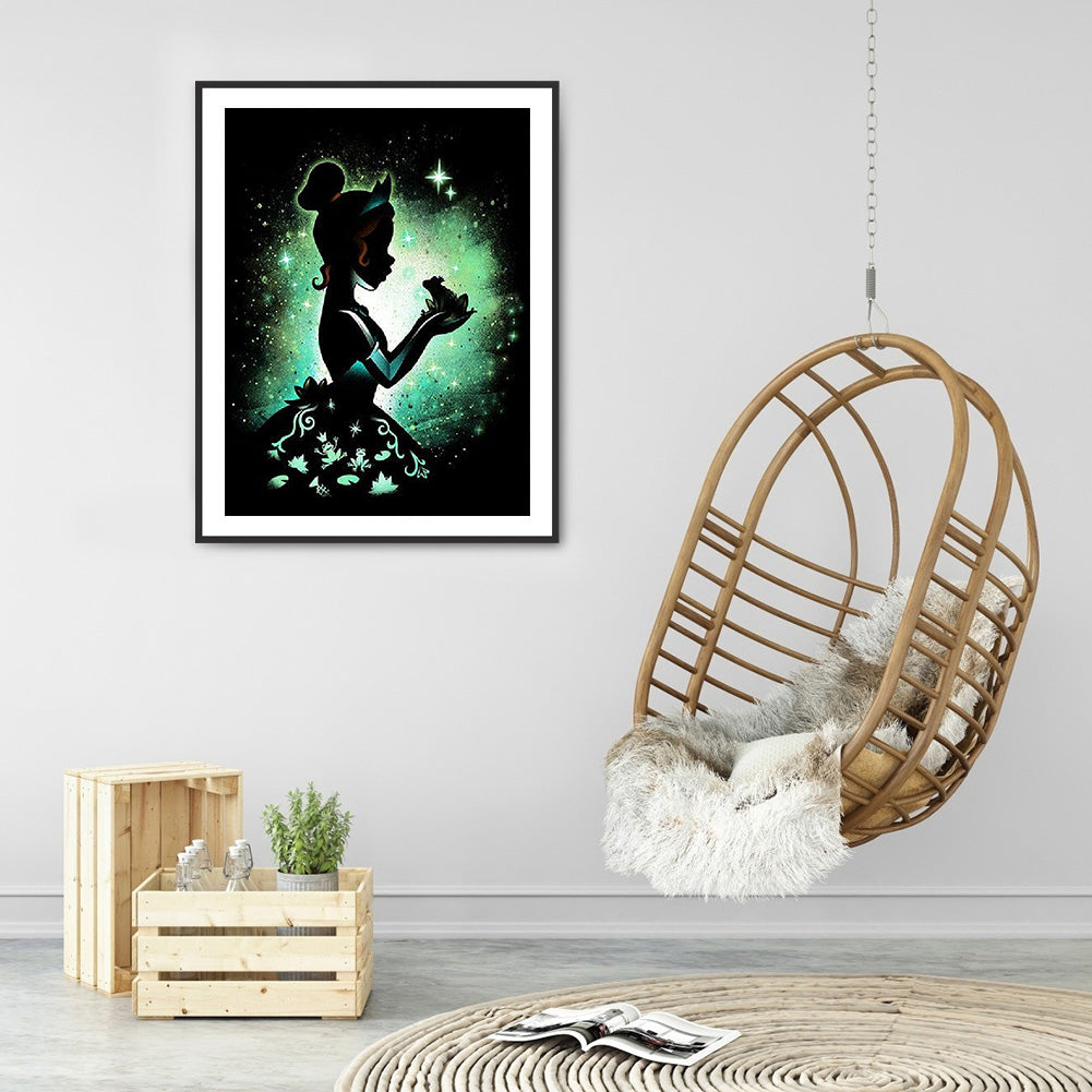 Silhouette Princess - Full Square Drill Diamond Painting 30*40CM