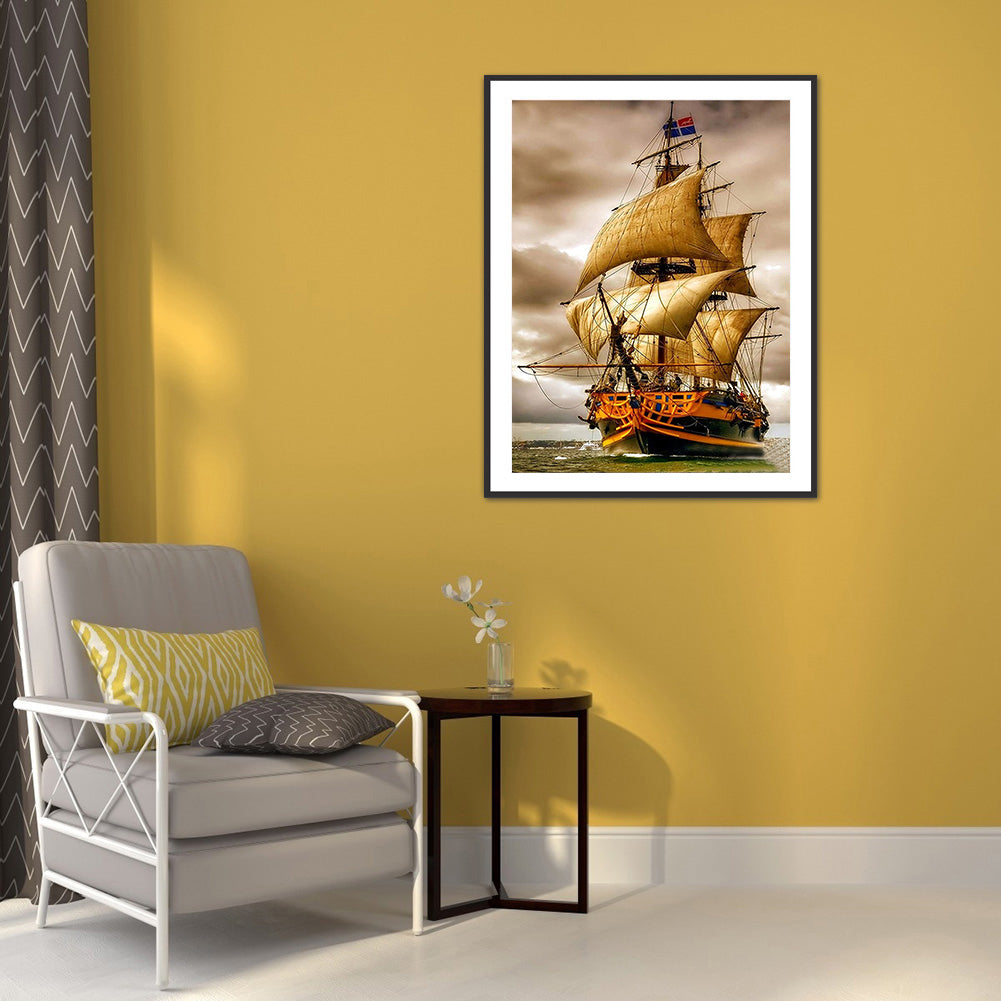 Sailboat At Sea - Full Square Drill Diamond Painting 30*40CM