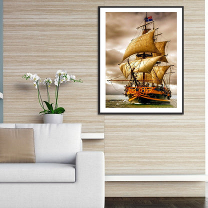 Sailboat At Sea - Full Square Drill Diamond Painting 30*40CM