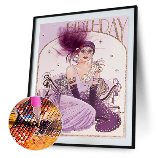 Lady - Full Round Drill Diamond Painting 50*60CM