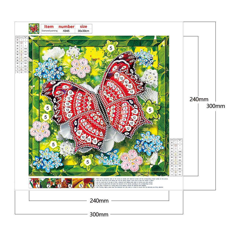 Butterfly - Special Shaped Drill Diamond Paiting 30*30CM