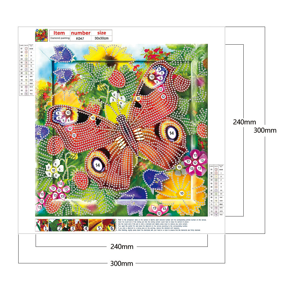 Butterfly - Special Shaped Drill Diamond Paiting 30*30CM