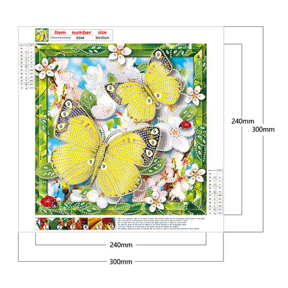 Butterfly - Special Shaped Drill Diamond Paiting 30*30CM