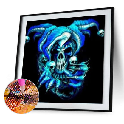 Blue Skull - Full Round Drill Diamond Painting 30*30CM