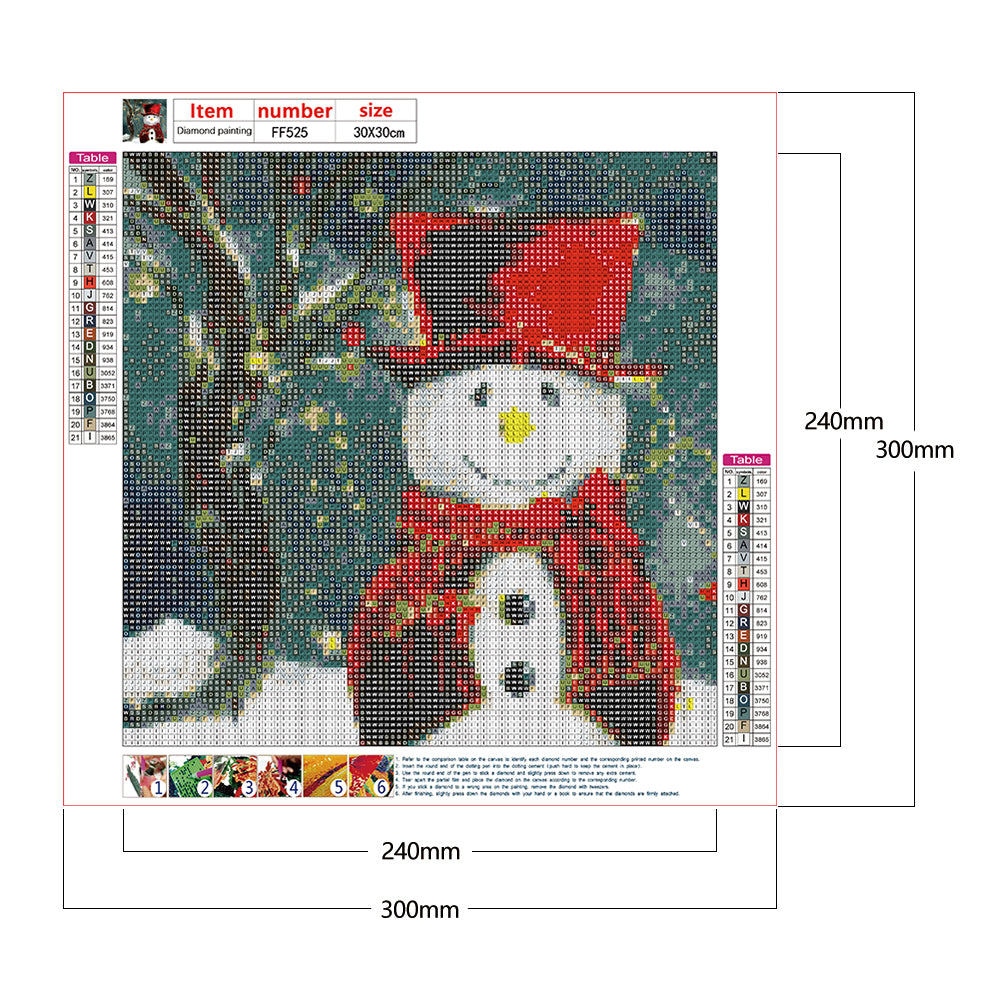 Snowman - Full Square Drill Diamond Painting 30*30CM