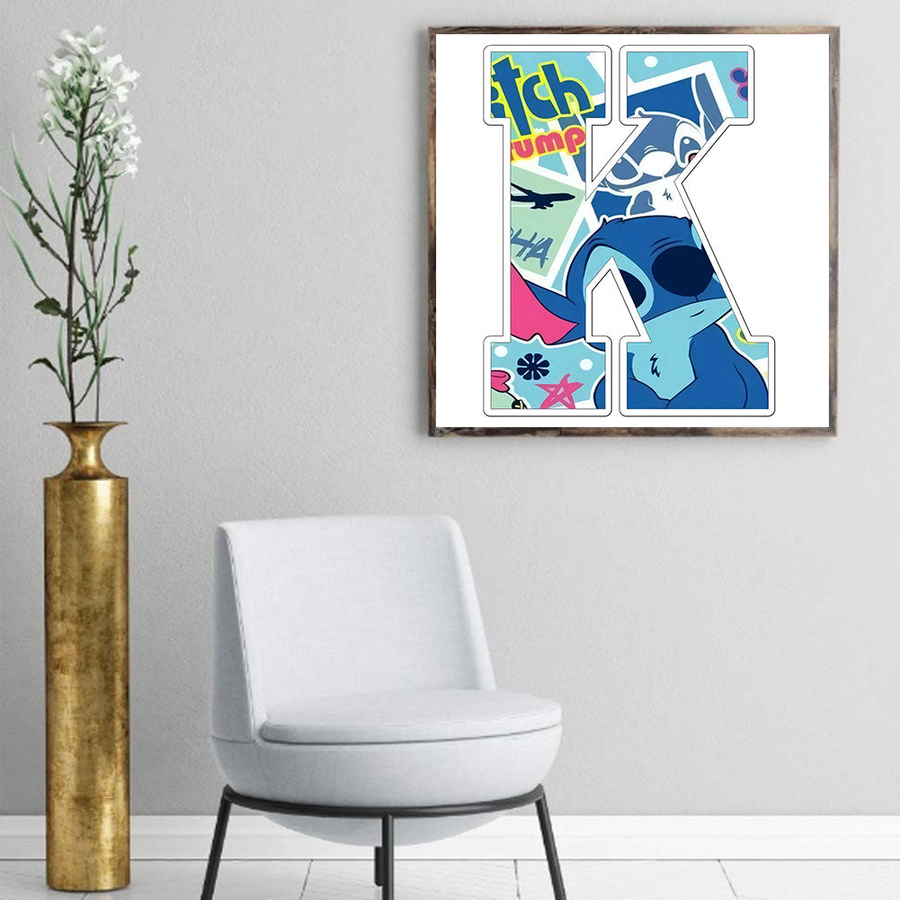 Disney Stitch Alphabet - Full Round Drill Diamond Painting 30*30CM