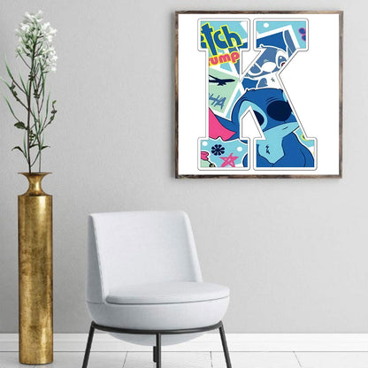 Disney Stitch Alphabet - Full Round Drill Diamond Painting 30*30CM