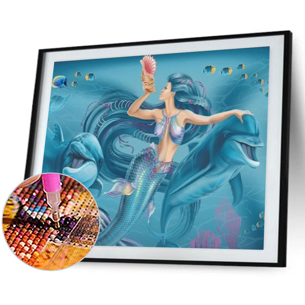 Mermaid Of The Sea - Full Round Drill Diamond Painting 40*30CM