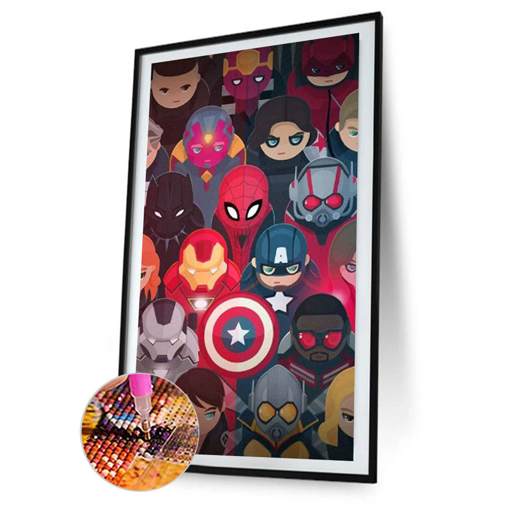 Cartoon Marvel - Full Round Drill Diamond Painting 30*50CM