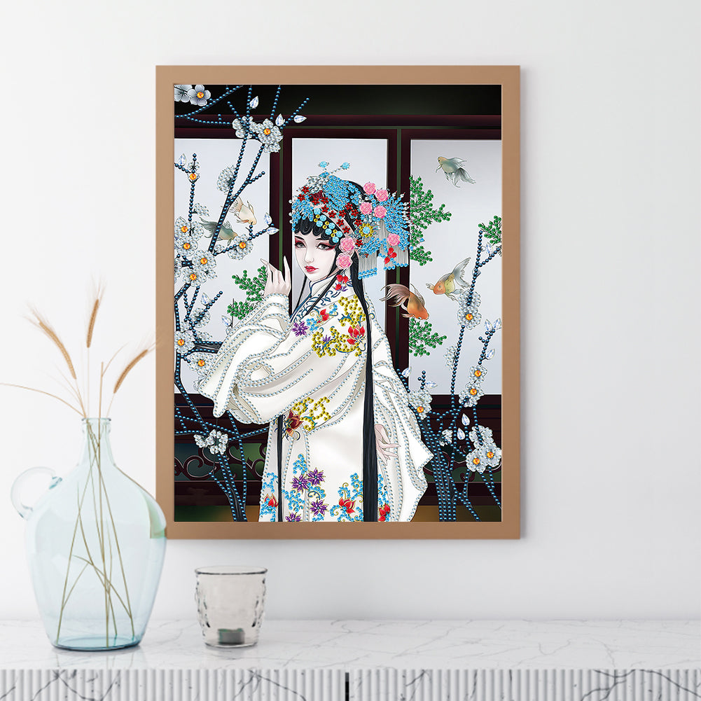 Chinese Style Beauty - Special Shaped Drill Diamond Paiting 30*40CM