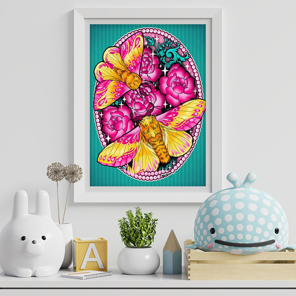 Flowers And Locusts - Full Round Drill Diamond Painting 30*40CM
