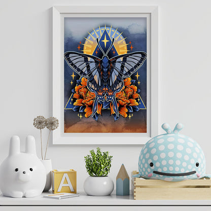 Flowers And Butterflies - Full Round Drill Diamond Painting 30*40CM