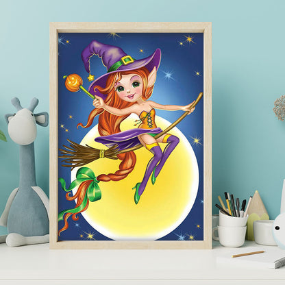 Halloween Witch - Full Round Drill Diamond Painting 30*40CM