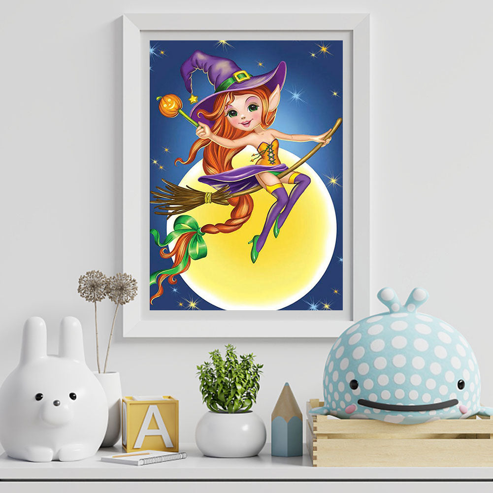 Halloween Witch - Full Round Drill Diamond Painting 30*40CM