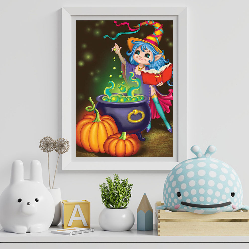 Halloween Witch - Full Round Drill Diamond Painting 30*40CM