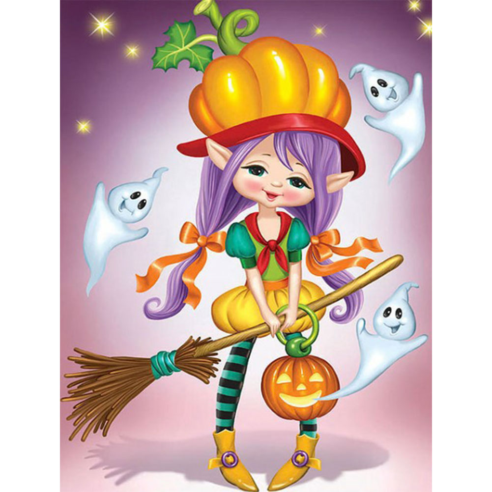 Halloween Witch - Full Round Drill Diamond Painting 30*40CM