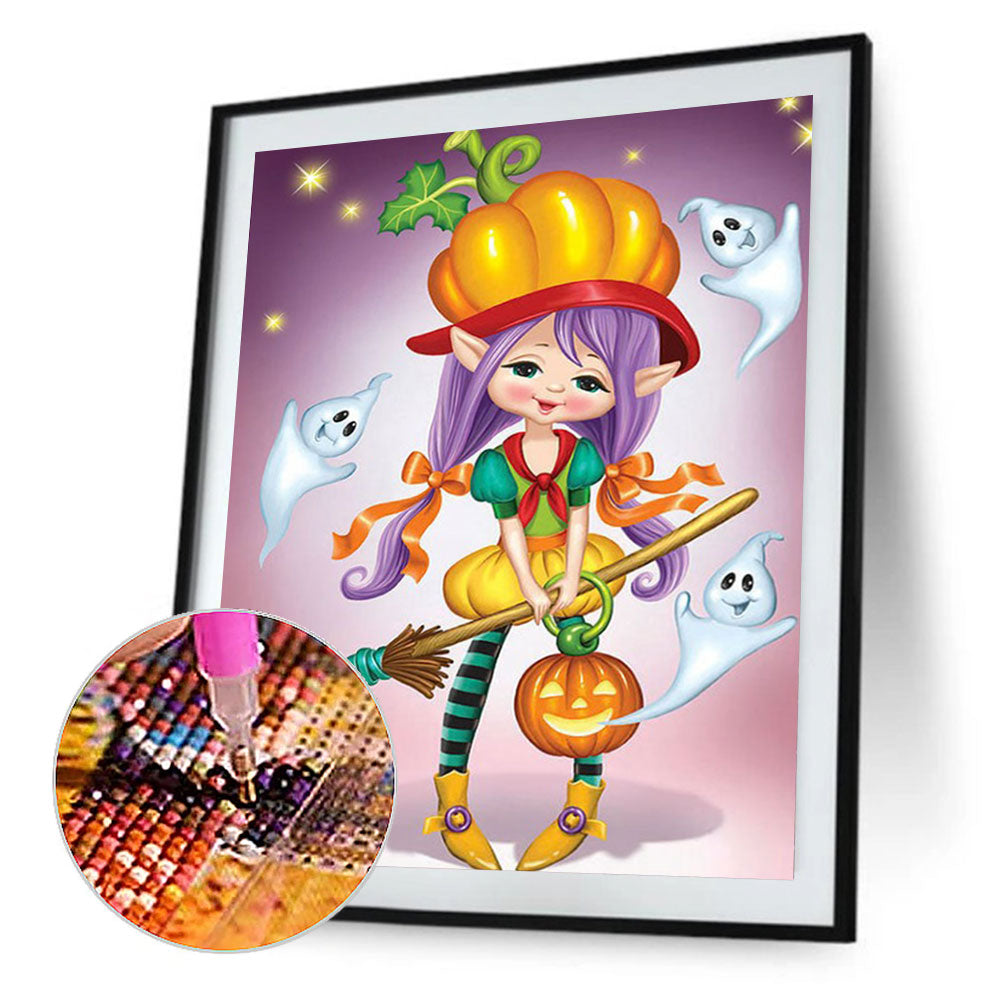 Halloween Witch - Full Round Drill Diamond Painting 30*40CM