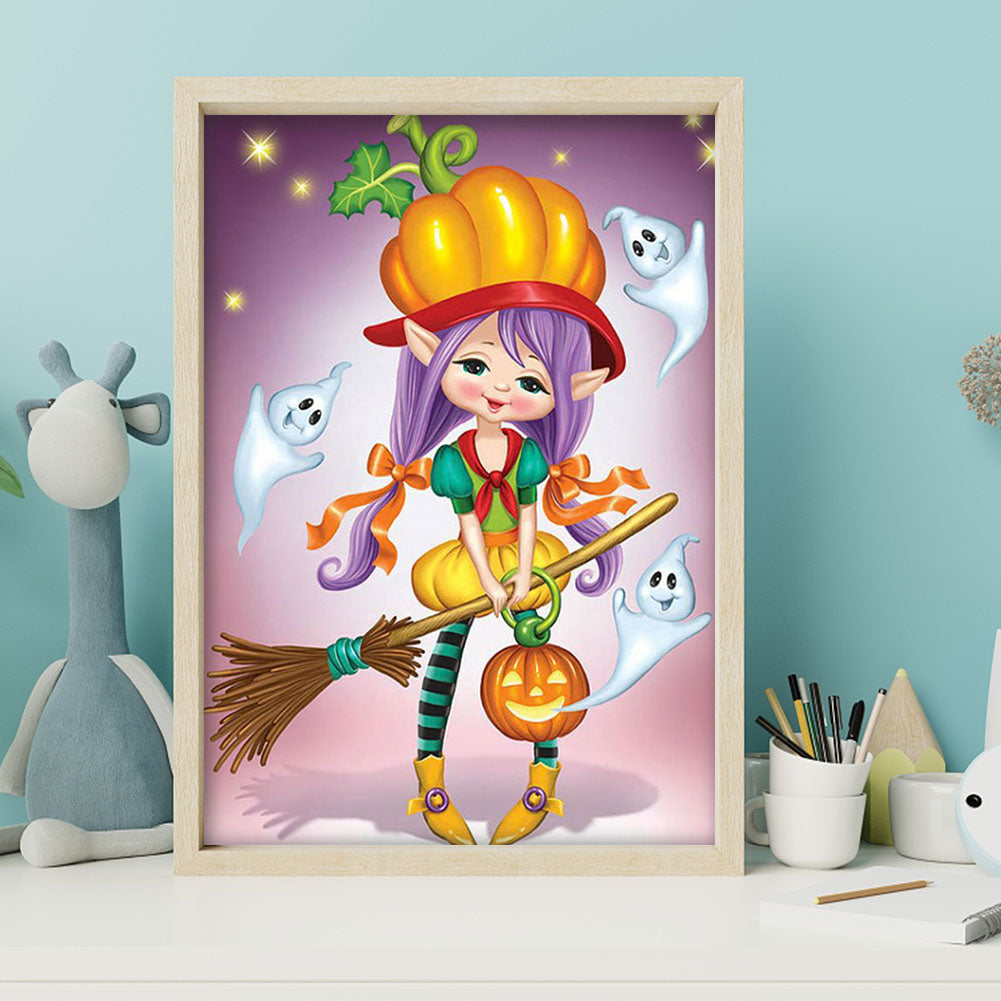 Halloween Witch - Full Round Drill Diamond Painting 30*40CM