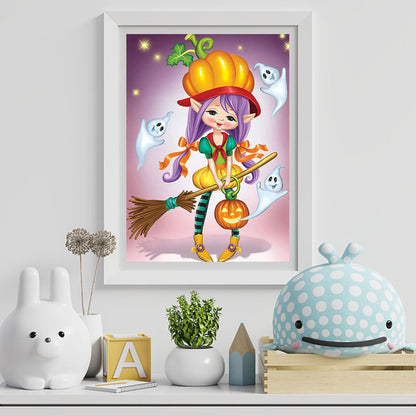 Halloween Witch - Full Round Drill Diamond Painting 30*40CM