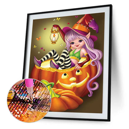 Halloween Witch - Full Round Drill Diamond Painting 30*40CM