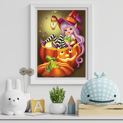 Halloween Witch - Full Round Drill Diamond Painting 30*40CM