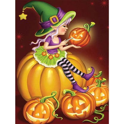 Halloween Witch - Full Round Drill Diamond Painting 30*40CM