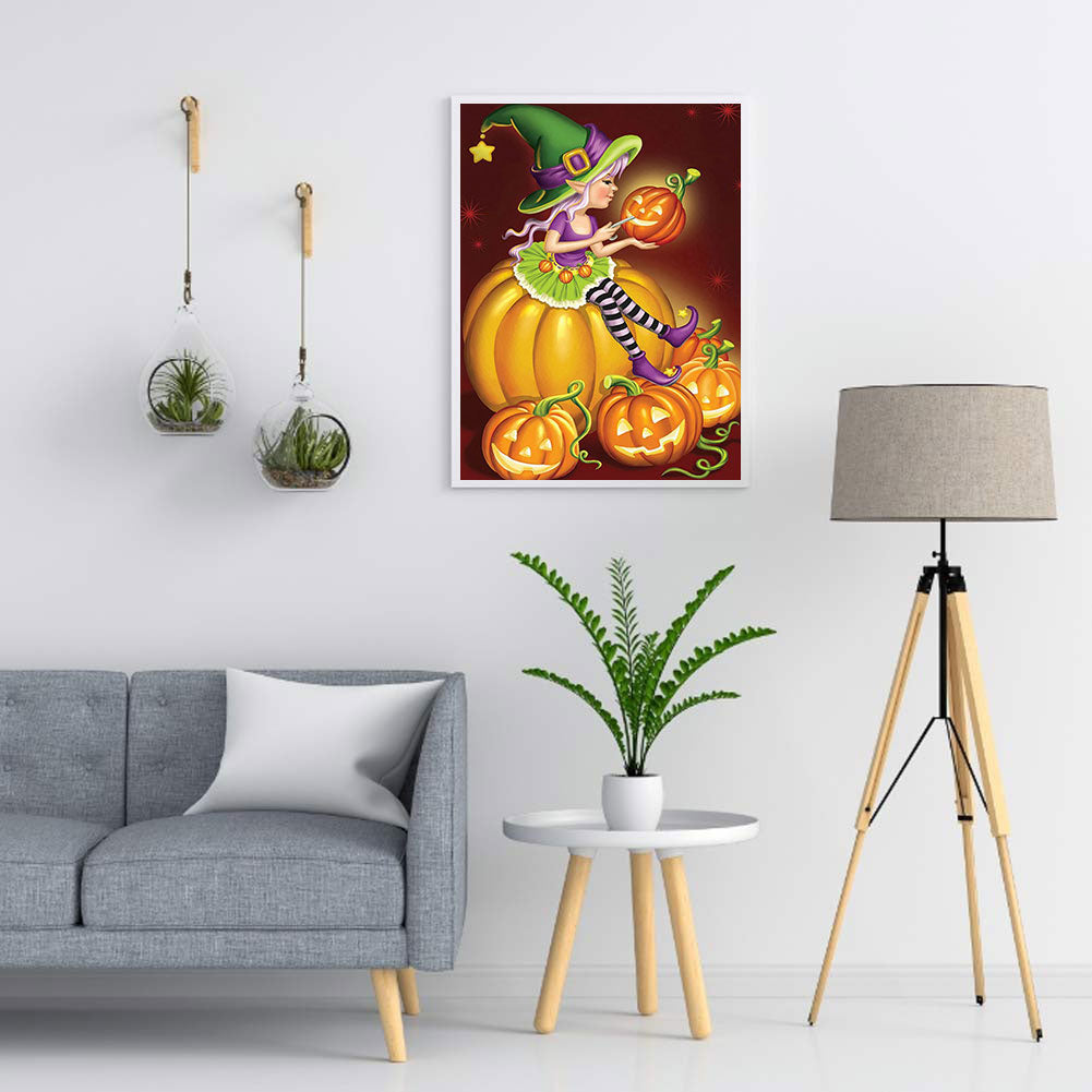 Halloween Witch - Full Round Drill Diamond Painting 30*40CM