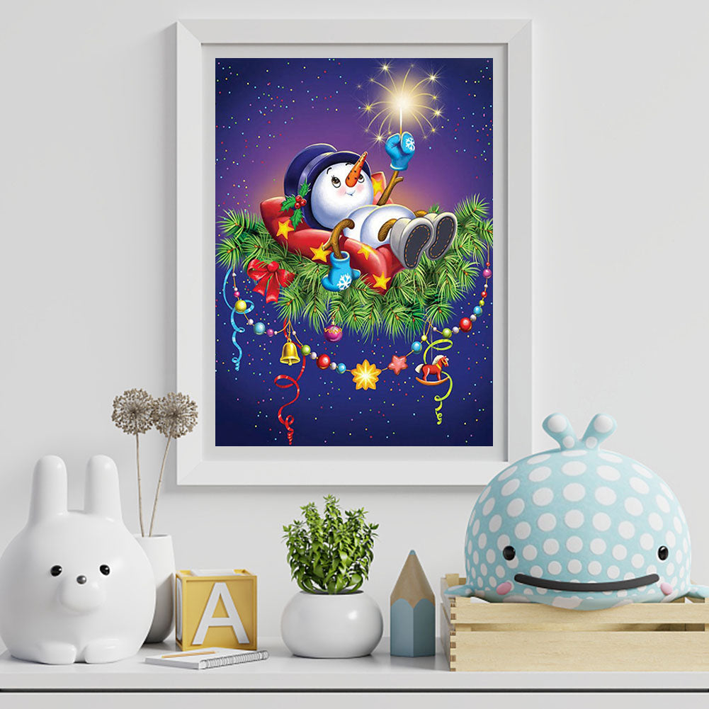 Christmas Atmosphere - Snowman - Full Round Drill Diamond Painting 30*40CM