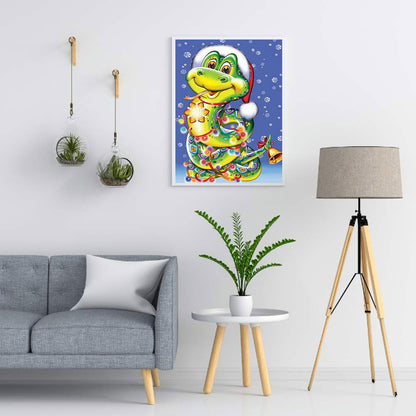 Christmas Mood - Snake - Full Round Drill Diamond Painting 30*40CM