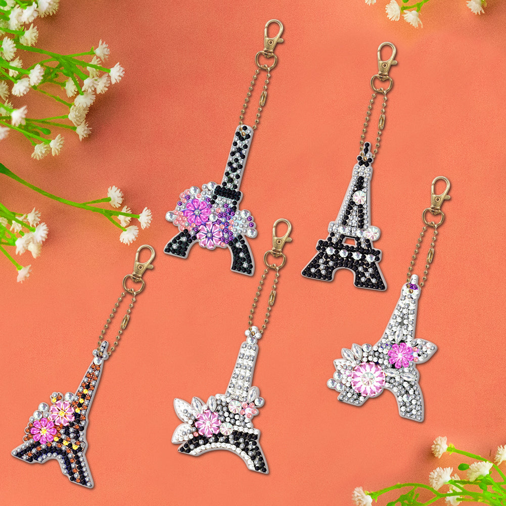 Diamond Painting Keychain DIY Double-sided Special-shaped Drill Key Ring Pendant