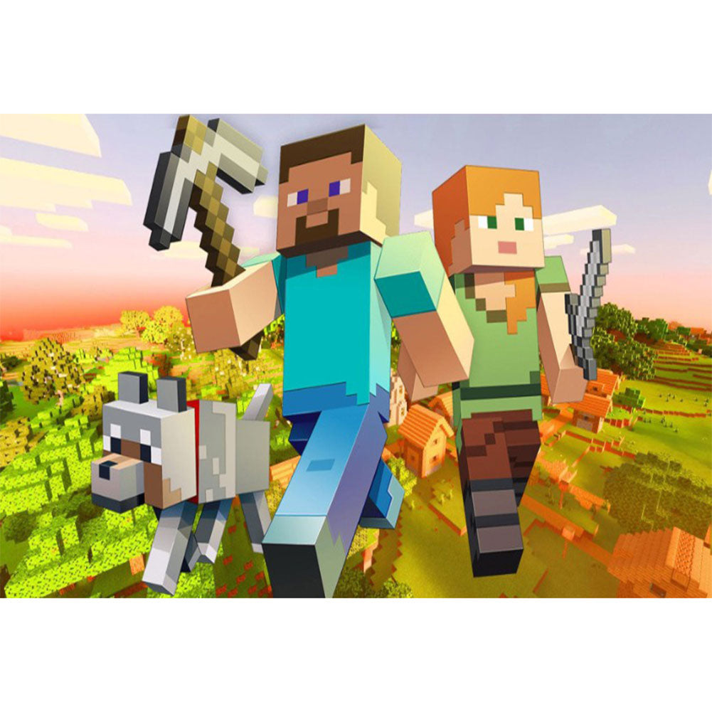 Computer Games - Minecraft - Full Round Drill Diamond Painting 55*30CM