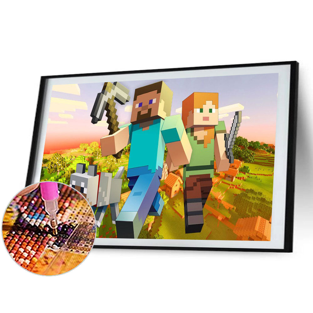 Computer Games - Minecraft - Full Round Drill Diamond Painting 55*30CM