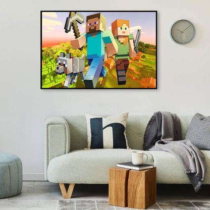Computer Games - Minecraft - Full Round Drill Diamond Painting 55*30CM
