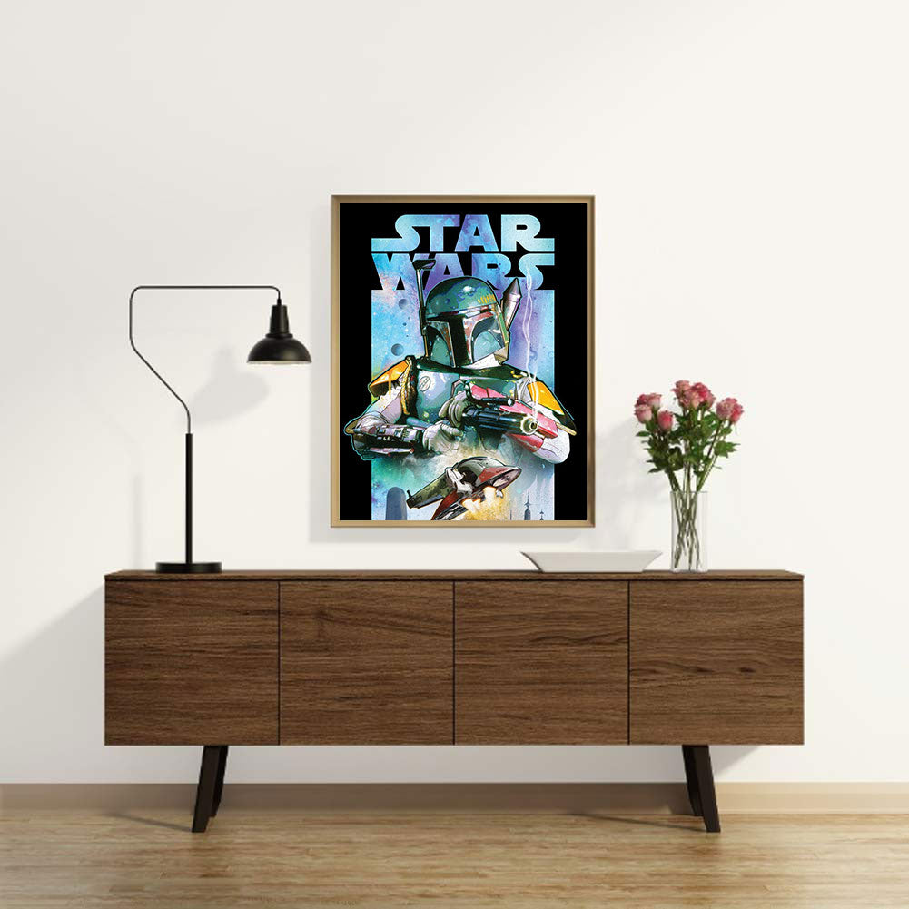 Star Wars Boba Fett - Full Round Drill Diamond Painting 30*40CM