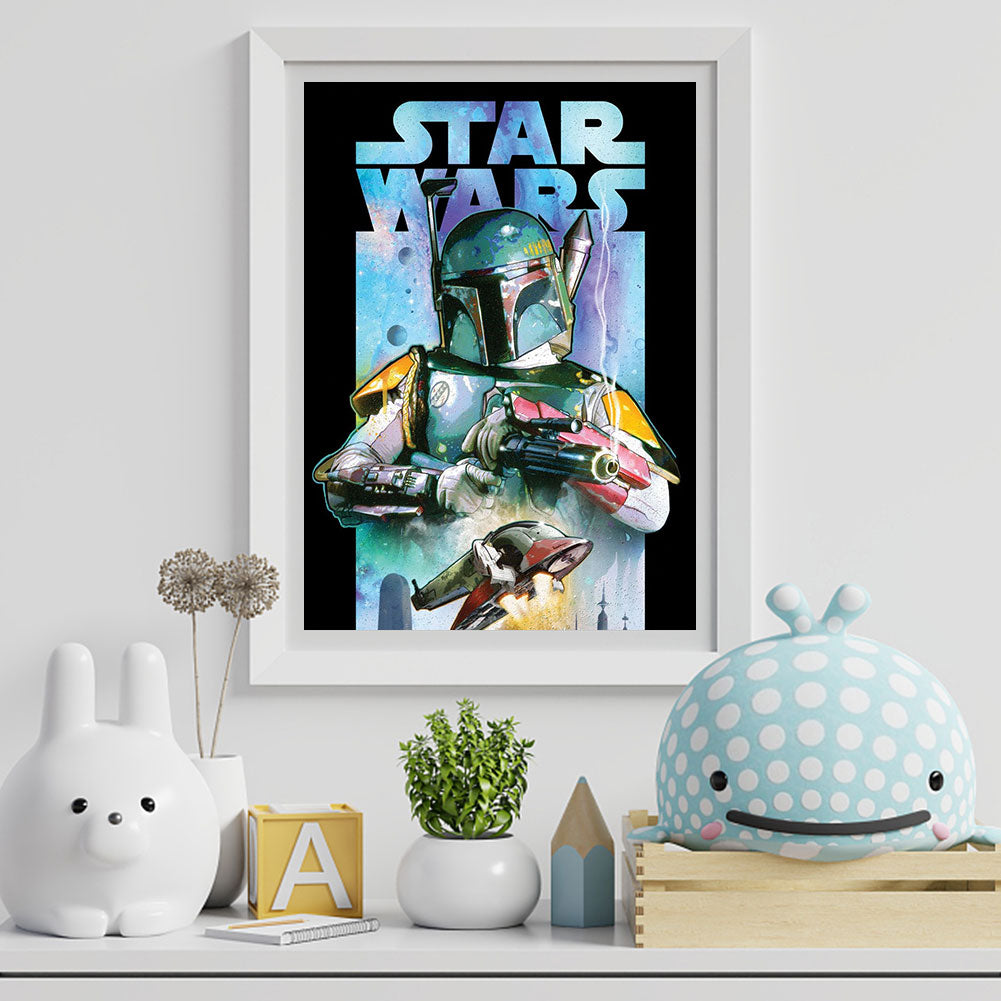 Star Wars Boba Fett - Full Round Drill Diamond Painting 30*40CM