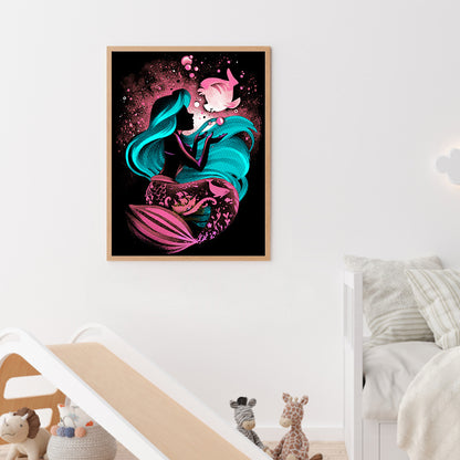 Silhouette Disney Mermaid Princess - Full Square Drill Diamond Painting 30*40CM