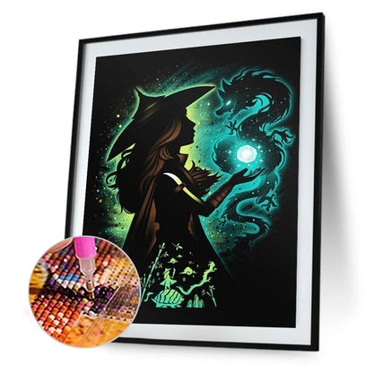Silhouette Dragon Warrior - Full Square Drill Diamond Painting 40*50CM