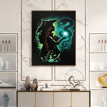 Silhouette Dragon Warrior - Full Square Drill Diamond Painting 40*50CM