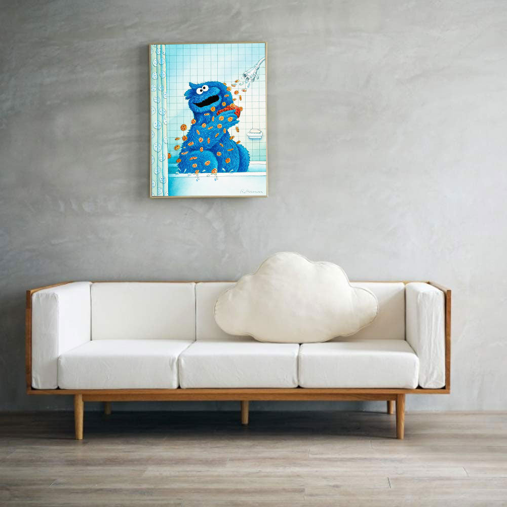 Sesame Street Cookie Monster - Full Round Drill Diamond Painting 30*40CM