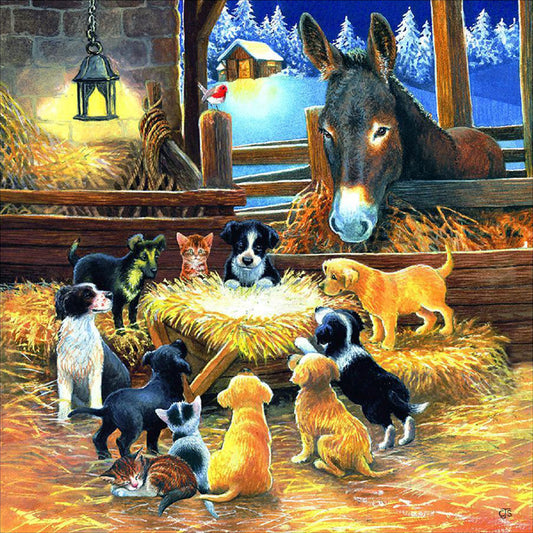 Captive Horses And Dogs - Full Square Drill Diamond Painting 30*30CM