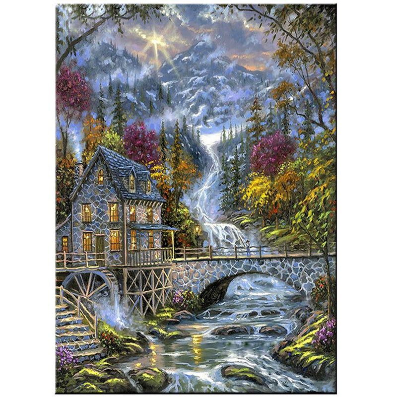 Mountain Creek House - Full Round Drill Diamond Painting 30*40CM